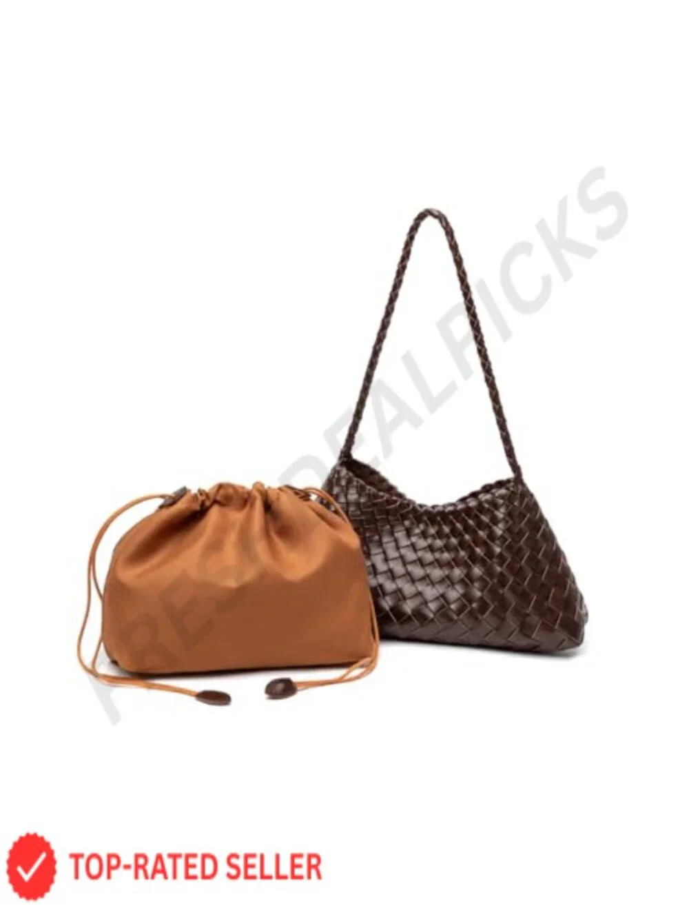 Woven Hobo Shoulder Bag Small Purse Vegan Leather Handbag